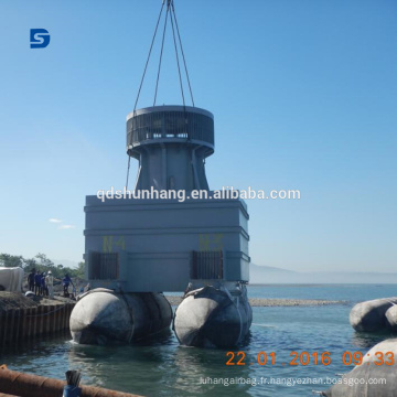 Bateau flottant gonflable de ponton en lançant des airbags marins en caoutchouc